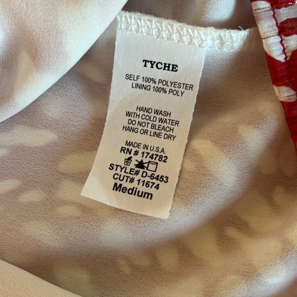 NWOT Tyche Red & White Animal Print Slip Dress - Picture 12 of 16